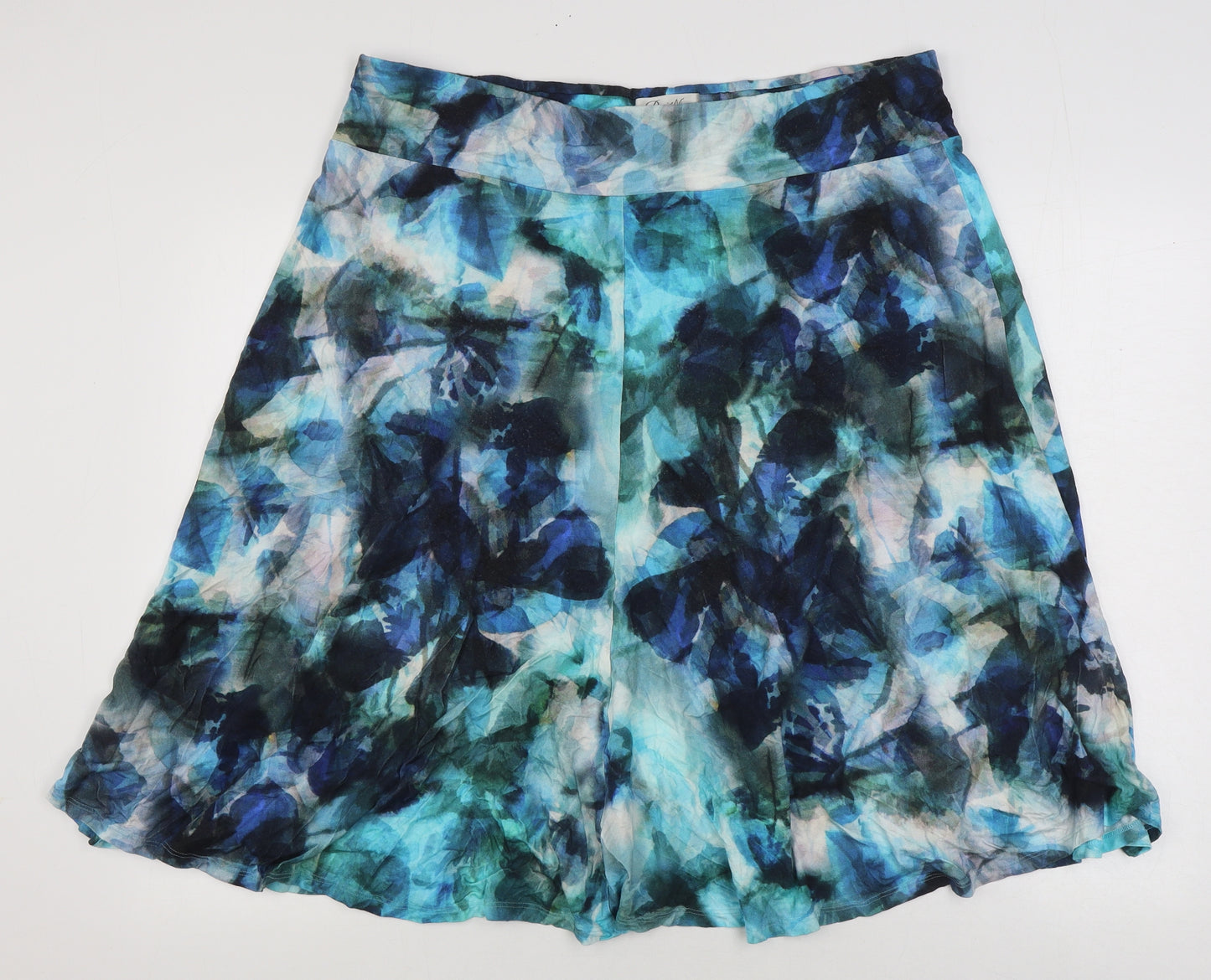 David Nieper Womens Blue Geometric Viscose A-Line Skirt Size 22