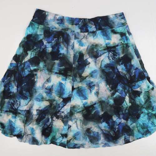 David Nieper Womens Blue Geometric Viscose A-Line Skirt Size 22