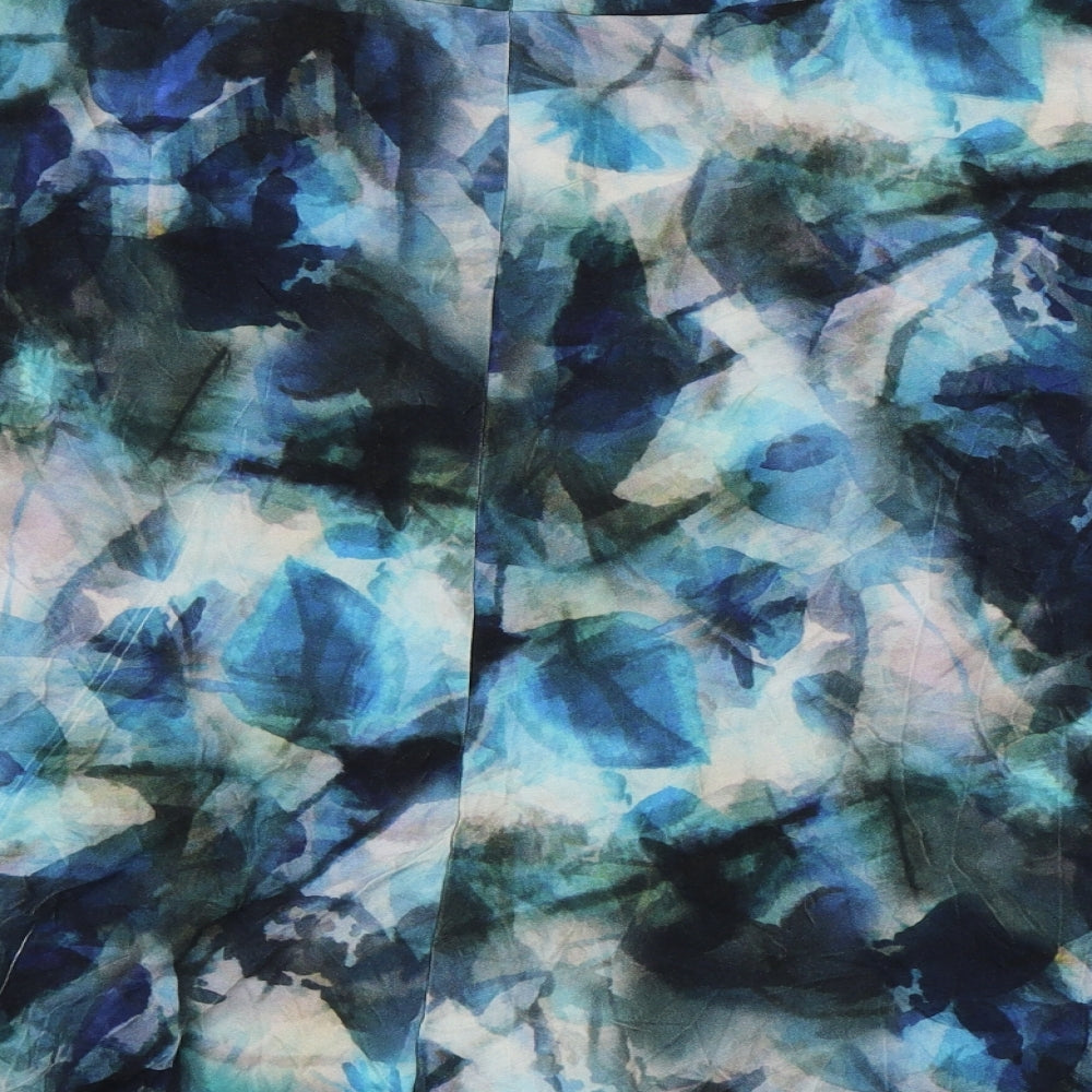 David Nieper Womens Blue Geometric Viscose A-Line Skirt Size 22