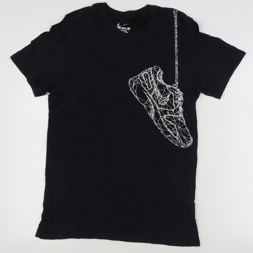 Nike Mens Black Cotton T-Shirt Size S Round Neck