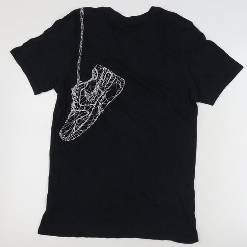 Nike Mens Black Cotton T-Shirt Size S Round Neck