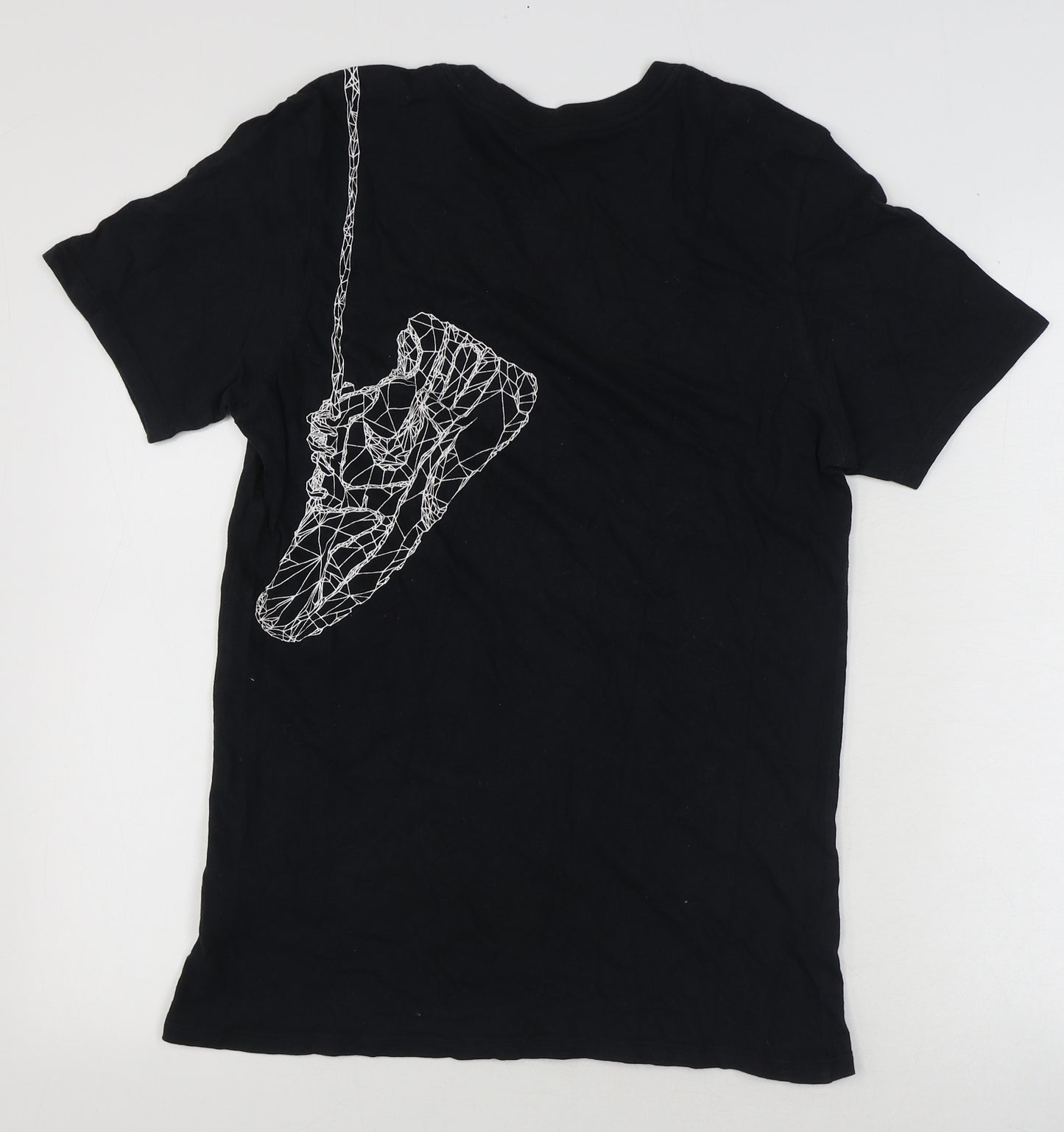 Nike Mens Black Cotton T-Shirt Size S Round Neck