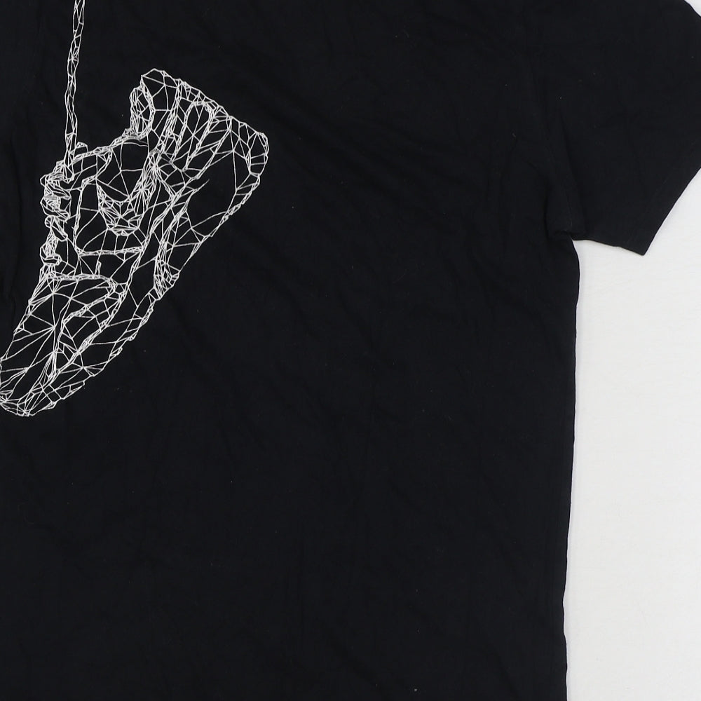 Nike Mens Black Cotton T-Shirt Size S Round Neck
