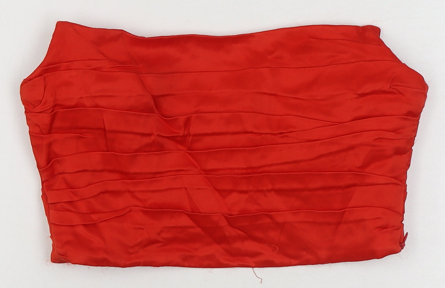 Zara Womens Red Polyester Cropped Tank Size M Square Neck - Corset style