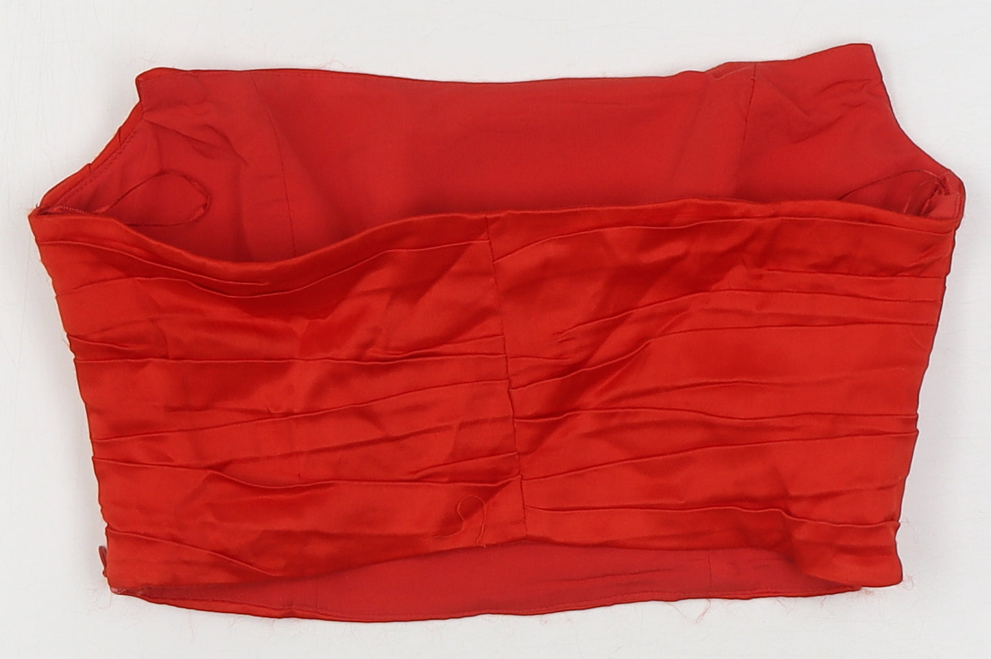 Zara Womens Red Polyester Cropped Tank Size M Square Neck - Corset style