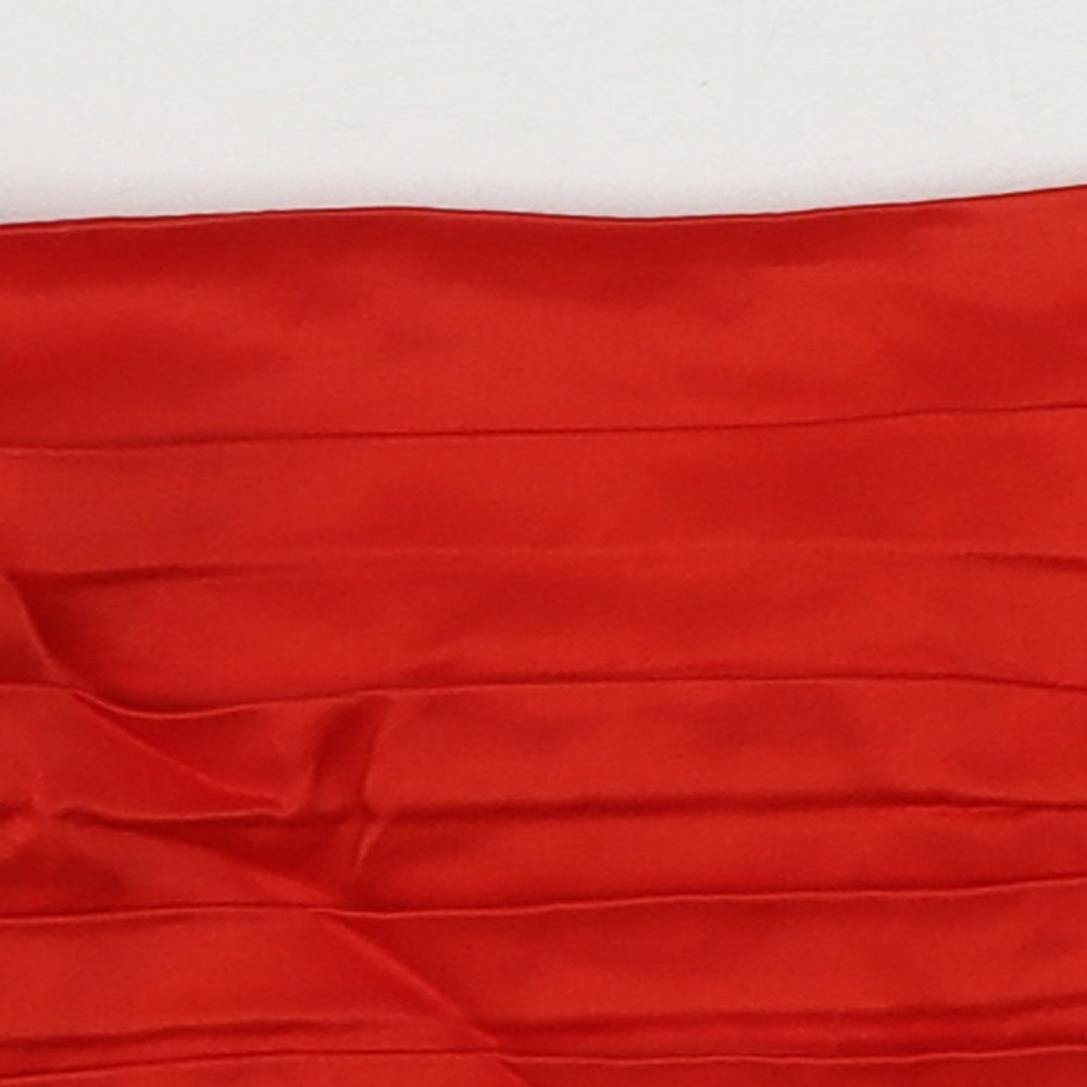 Zara Womens Red Polyester Cropped Tank Size M Square Neck - Corset style