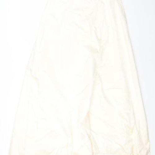 Monsoon Womens White Silk Maxi Skirt Size 10 Zip