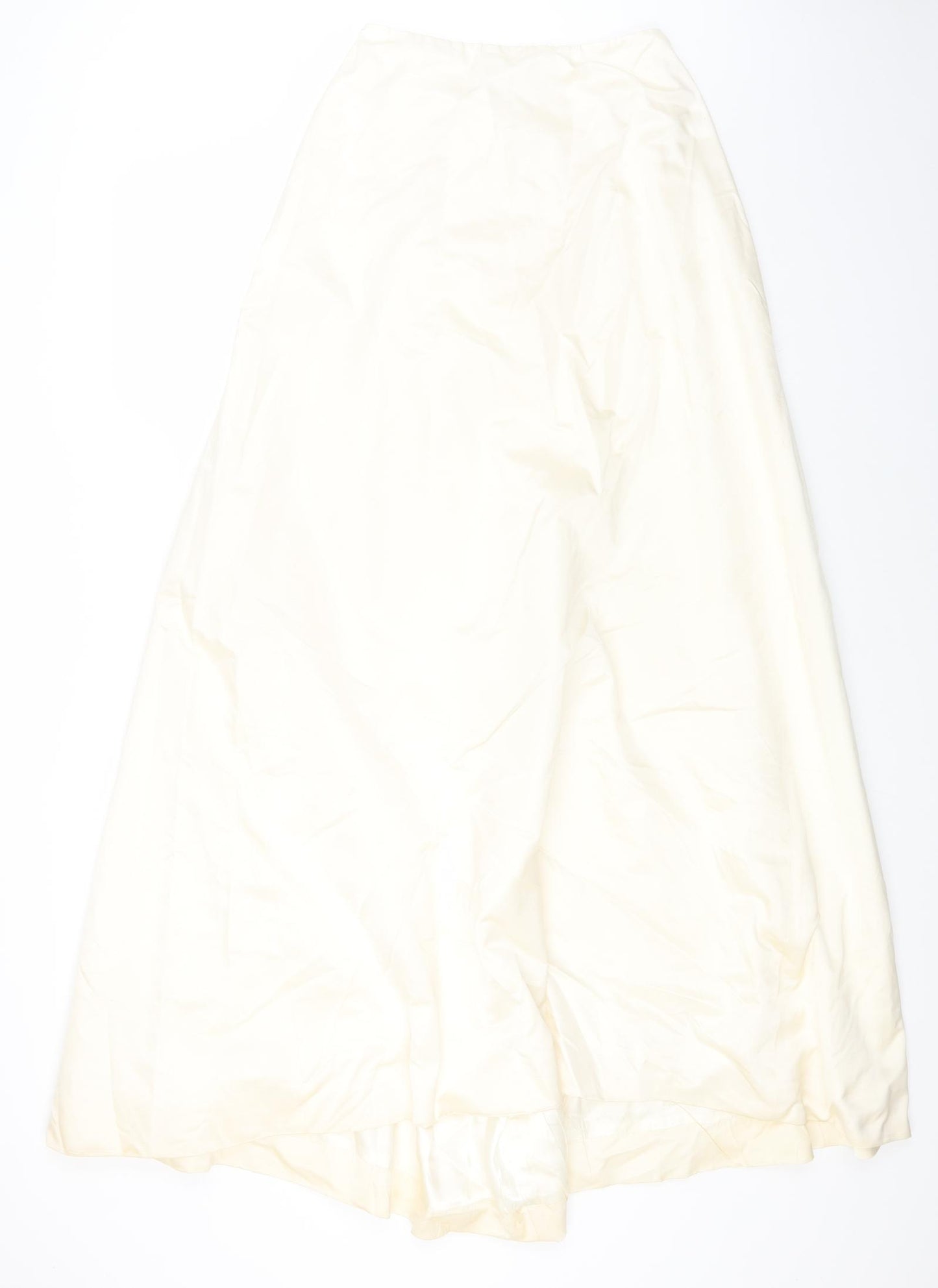 Monsoon Womens White Silk Maxi Skirt Size 10 Zip