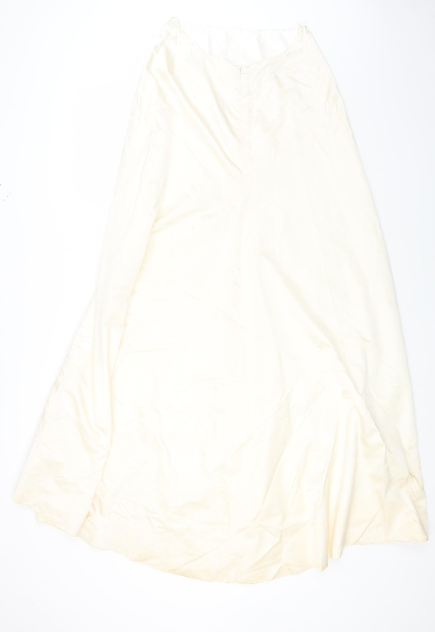 Monsoon Womens White Silk Maxi Skirt Size 10 Zip