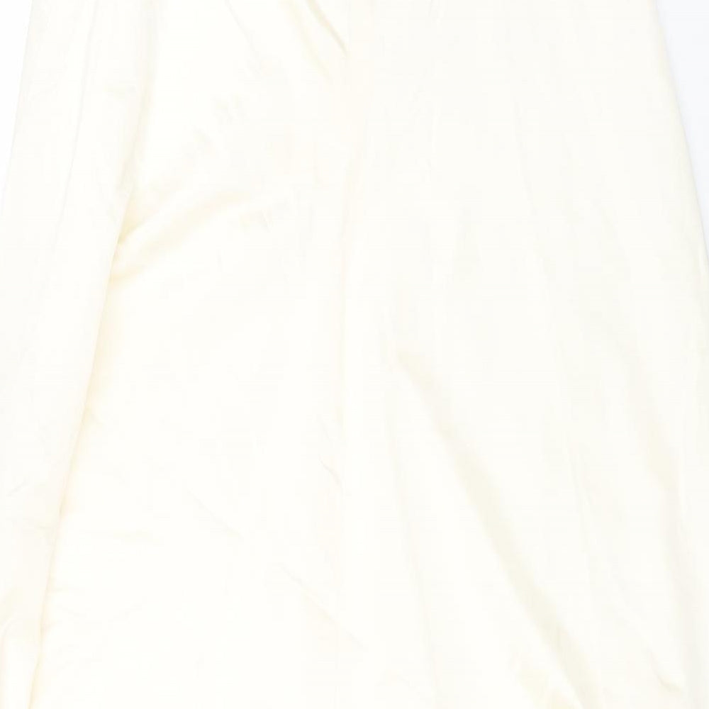 Monsoon Womens White Silk Maxi Skirt Size 10 Zip