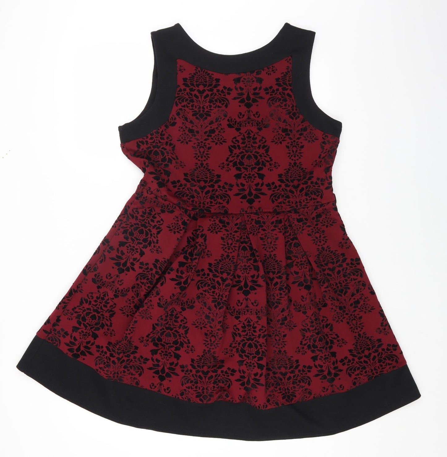 PIPPA DEE Womens Red Geometric Polyester Fit & Flare Size 18 Round Neck Pullover