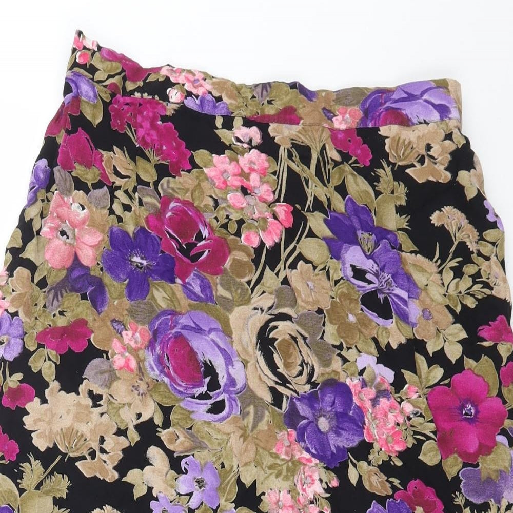 Woolworths Womens Multicoloured Floral Viscose Straight & Pencil Skirt Size 14 Button