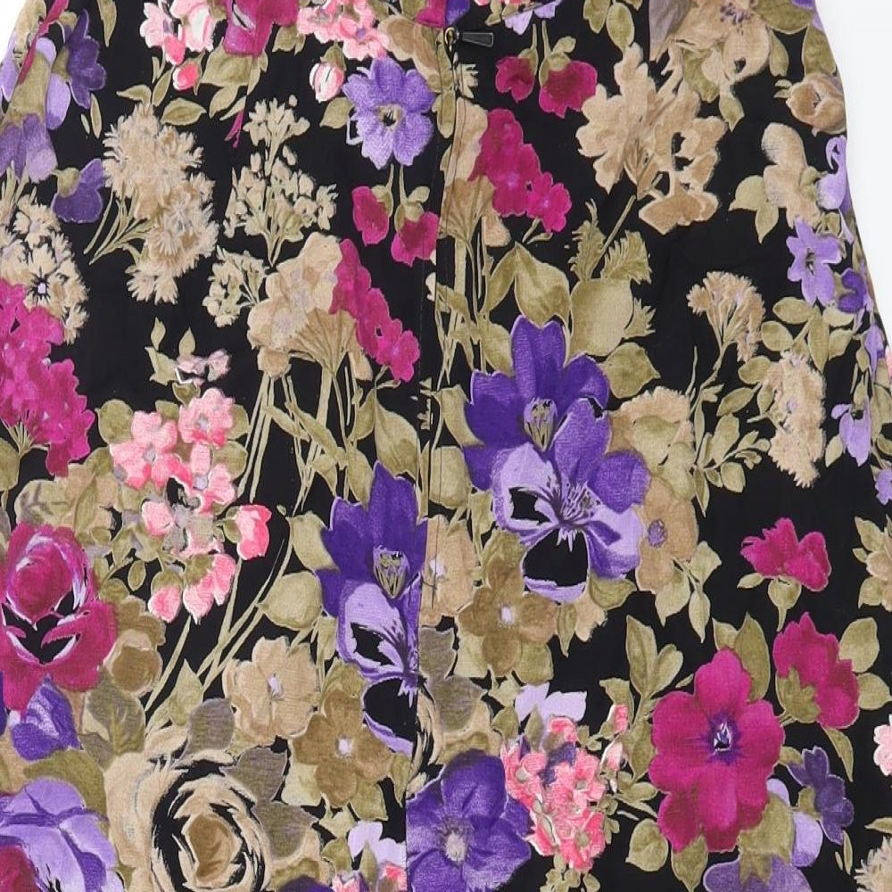 Woolworths Womens Multicoloured Floral Viscose Straight & Pencil Skirt Size 14 Button