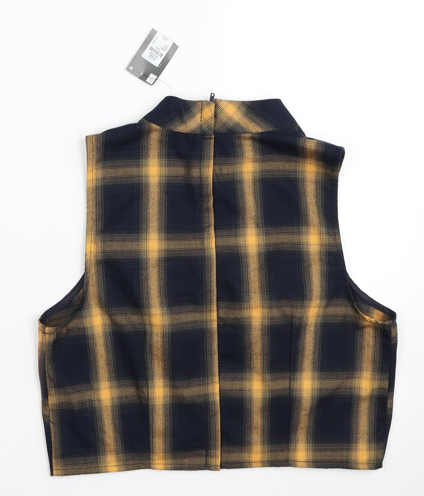 Primark Womens Multicoloured Check Polyester Basic Tank Size 14 Mock Neck