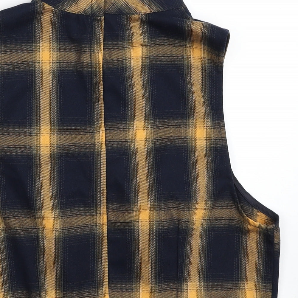 Primark Womens Multicoloured Check Polyester Basic Tank Size 14 Mock Neck