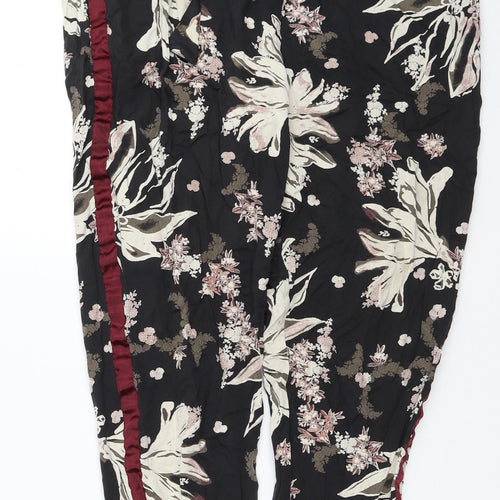 Cream Womens Multicoloured Floral Viscose Trousers Size 12 Regular