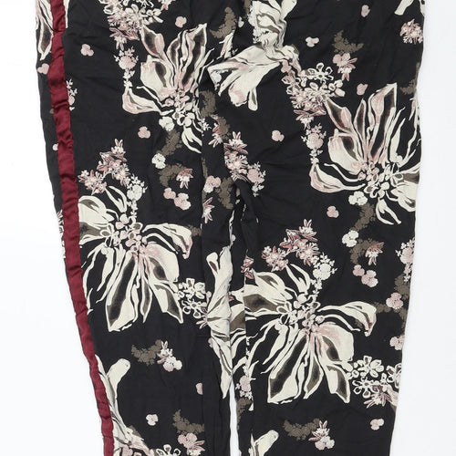Cream Womens Multicoloured Floral Viscose Trousers Size 12 Regular