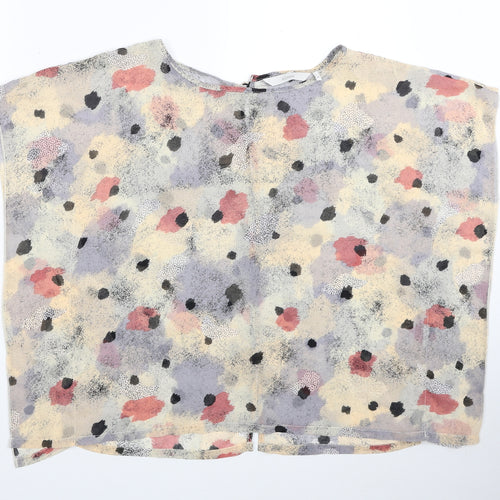 Numph Womens Multicoloured Geometric Polyester Basic Button-Up Size 8 Round Neck