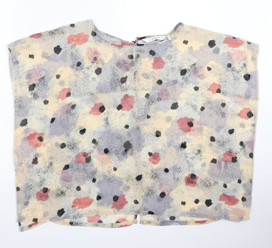 Front view of Numph women’s multicoloured geometric polyester basic button-up, size UK 8, round neck