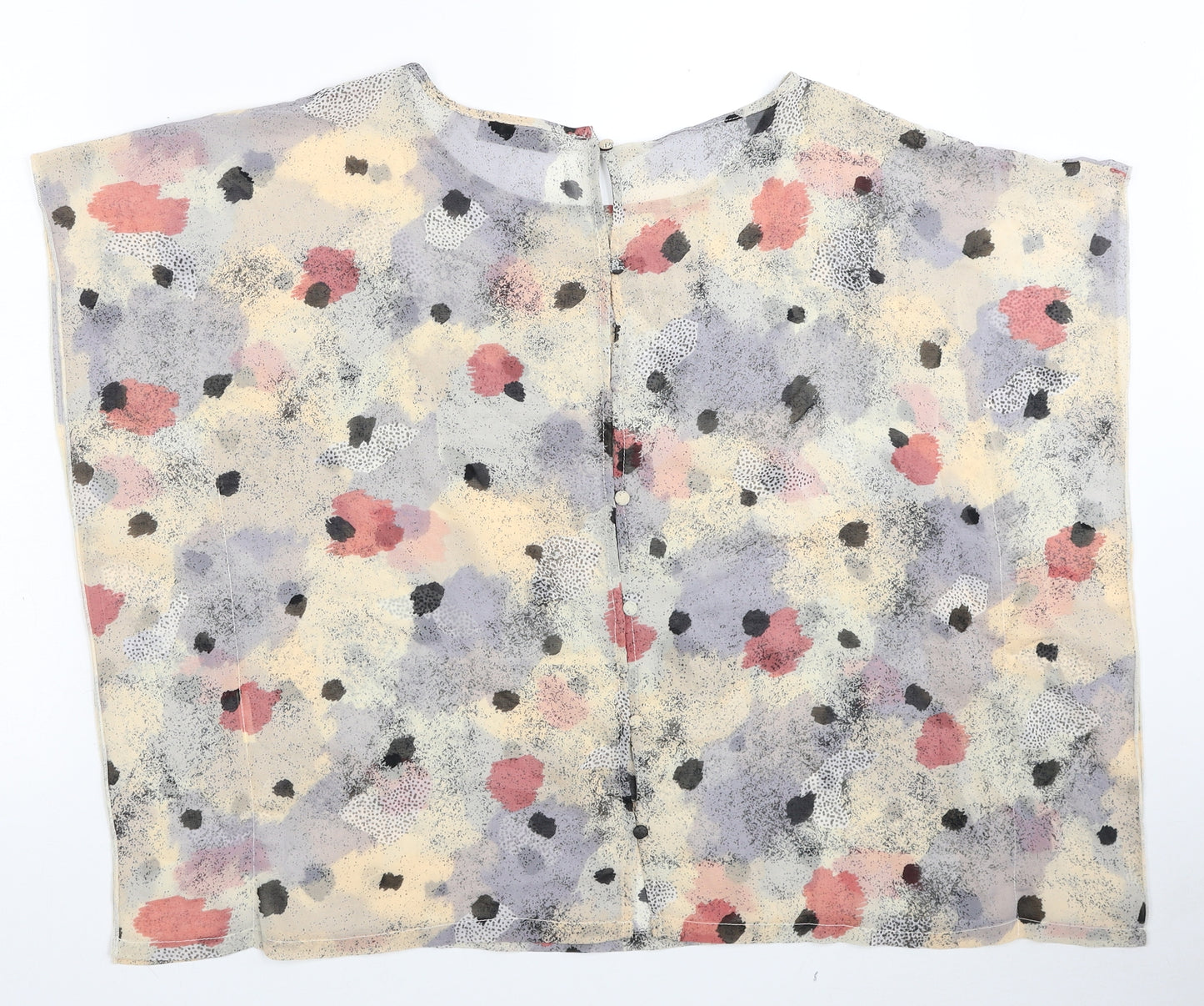 Numph Womens Multicoloured Geometric Polyester Basic Button-Up Size 8 Round Neck
