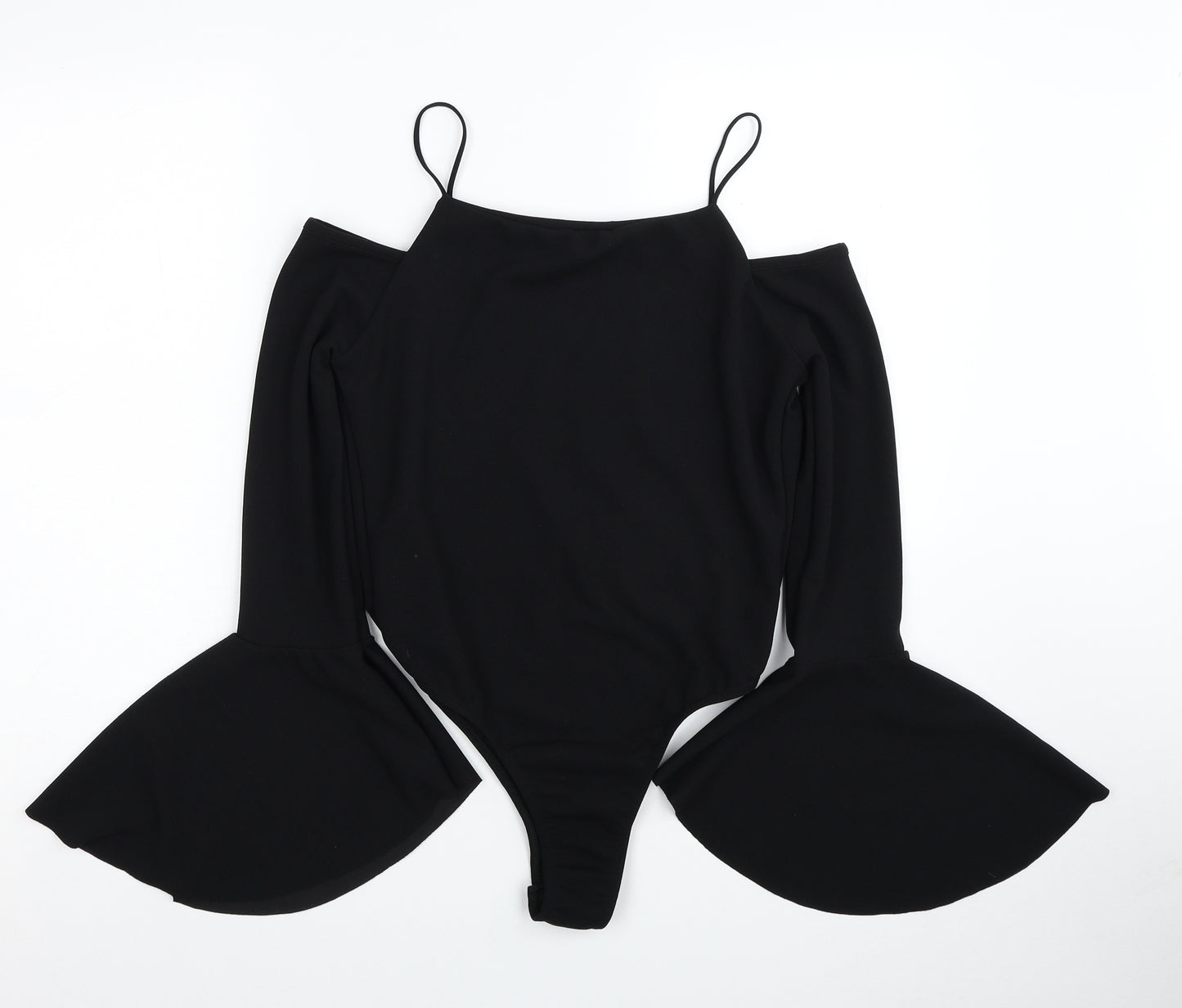 Zara Womens Black Cotton Bodysuit One-Piece Size L Snap