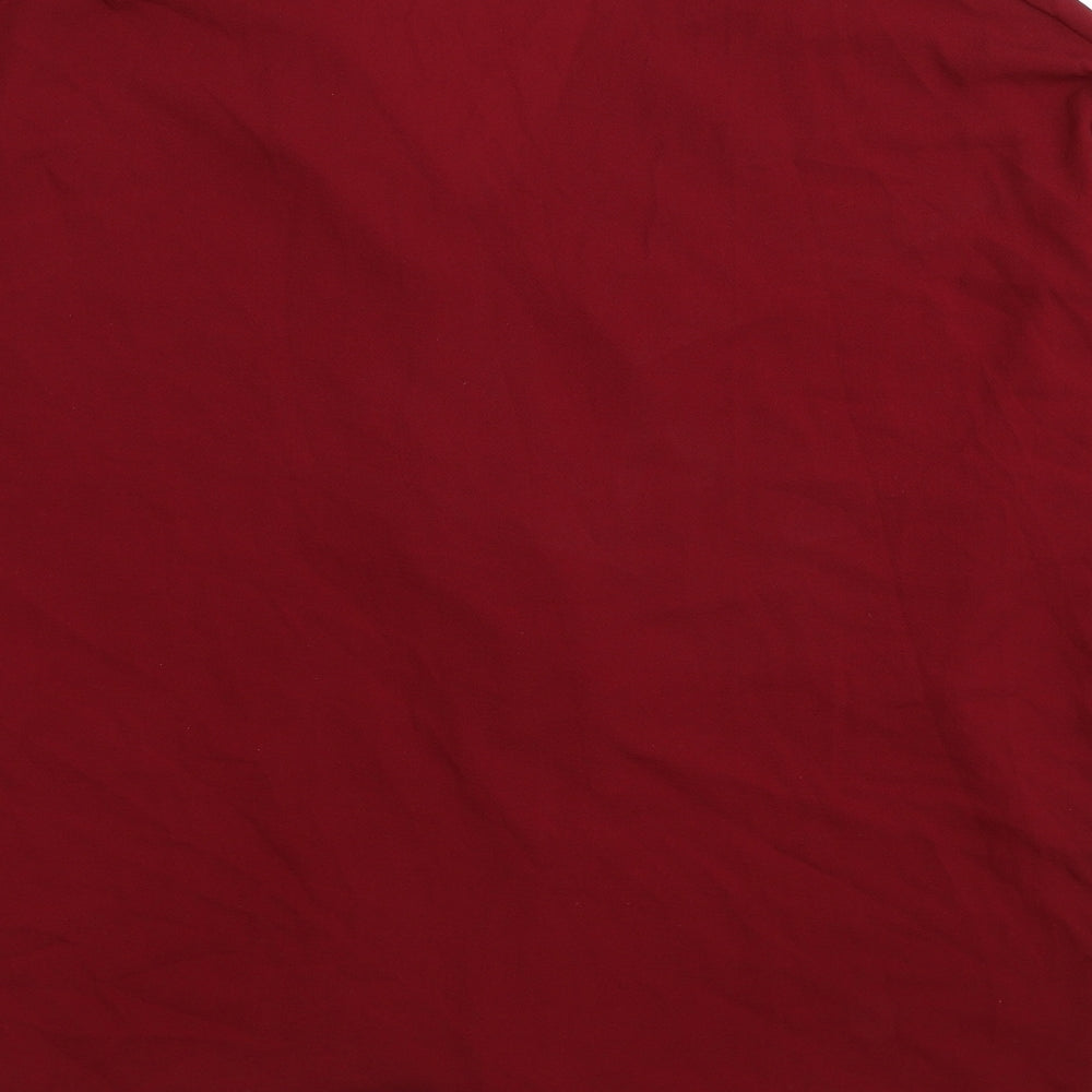 Select Womens Red Polyester Cropped T-Shirt Size 8 V-Neck - Knot Front