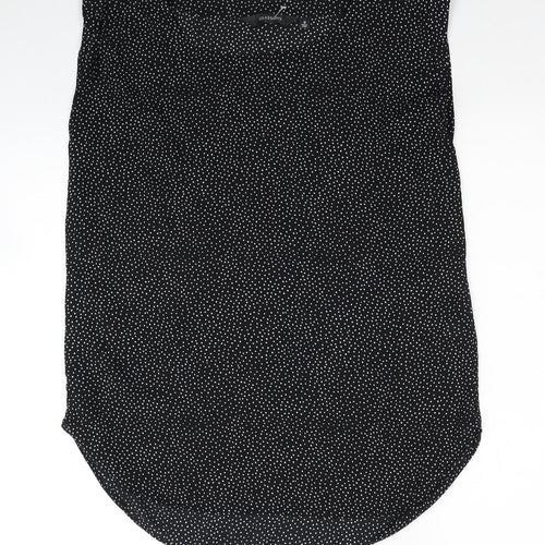 Glassons Womens Black Geometric Polyester Basic Blouse Size 6 Round Neck