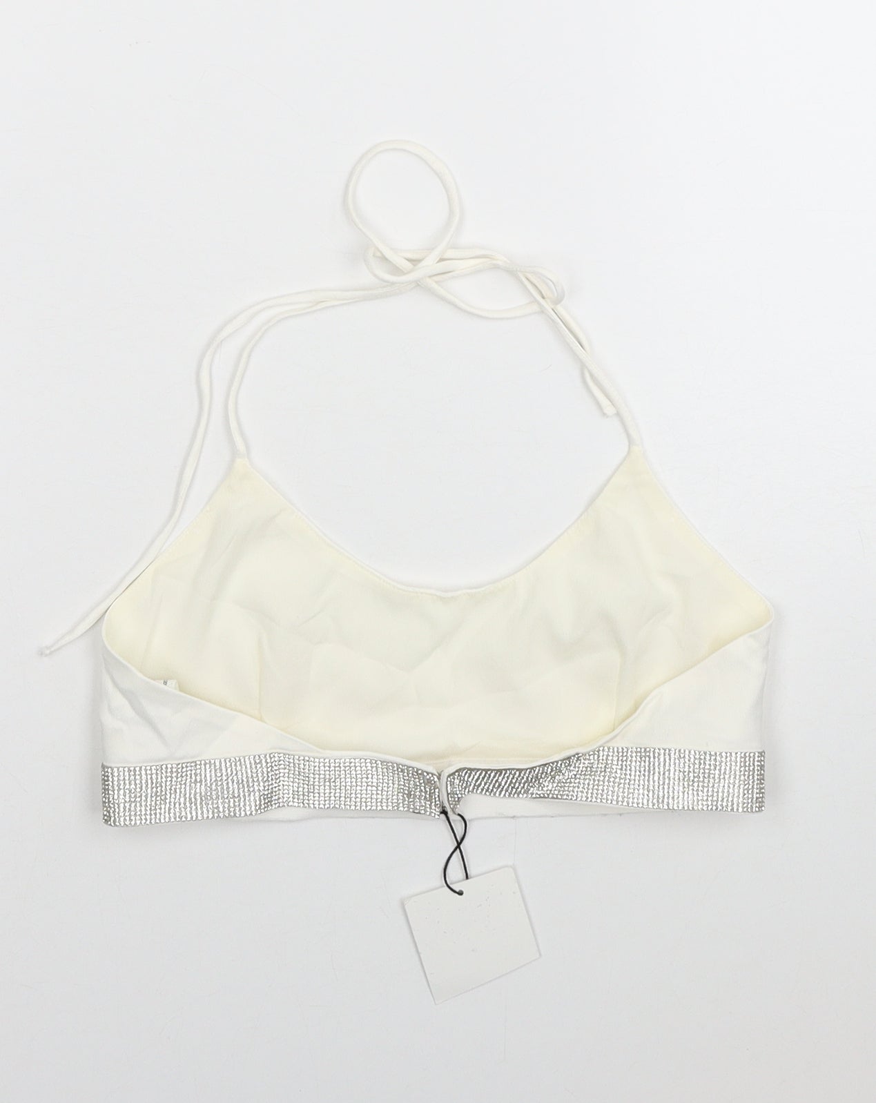 Zara Womens White Polyester Cropped Tank Size XS Halter