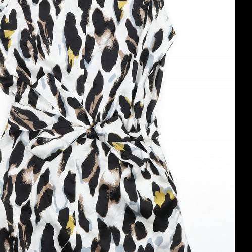 PRETTYLITTLETHING Womens Multicoloured Animal Print Polyester Playsuit One-Piece Size S Pullover