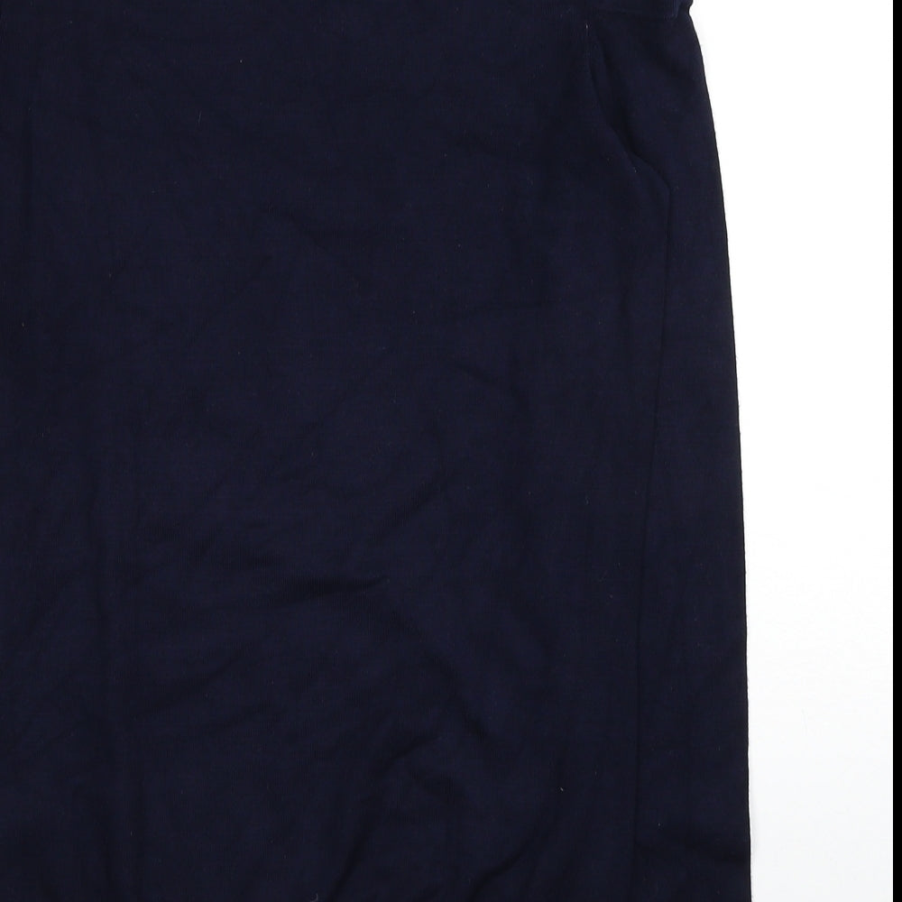 Warehouse Womens Blue Round Neck Viscose Pullover Jumper Size 8 - Cold Shoulder
