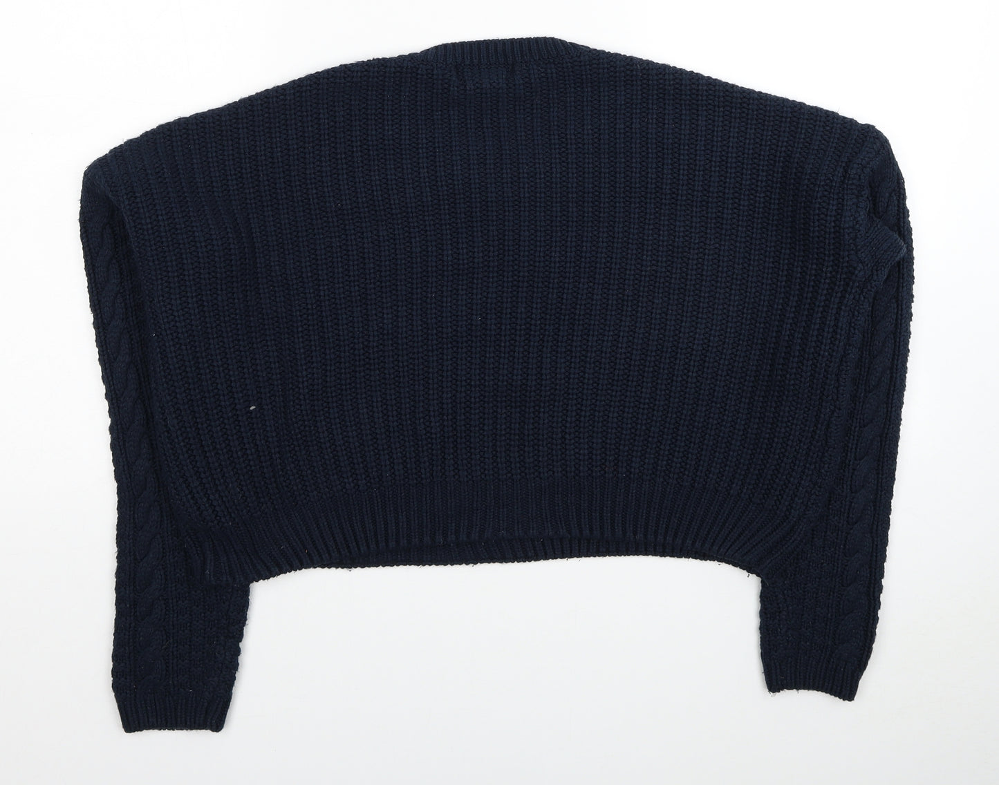 Atmosphere Womens Blue Round Neck Geometric Acrylic Pullover Jumper Size 10 - Size 10-12