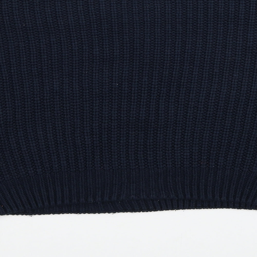 Atmosphere Womens Blue Round Neck Geometric Acrylic Pullover Jumper Size 10 - Size 10-12