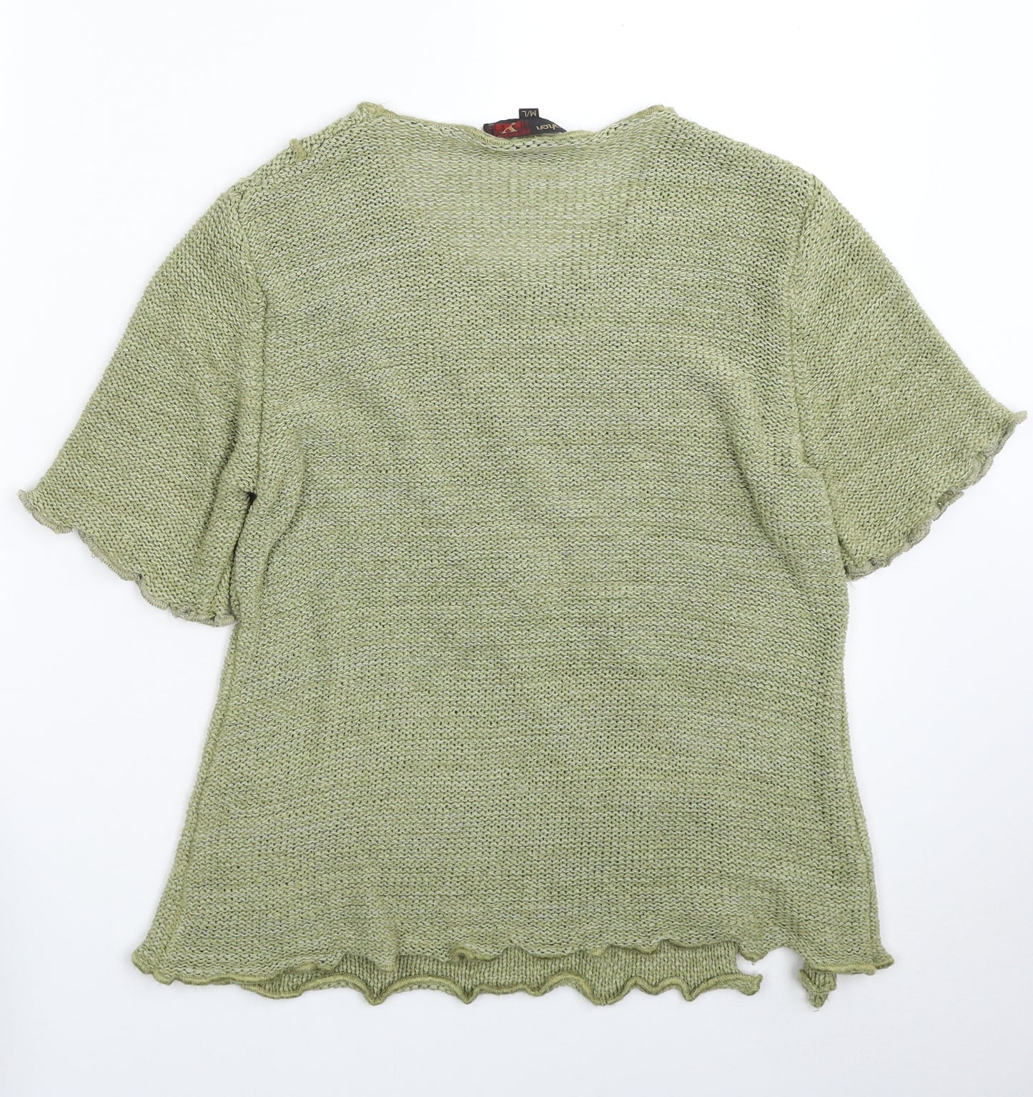 Stephen Y Womens Green Round Neck Fair Isle Acrylic Pullover Jumper Size M - Size M/L
