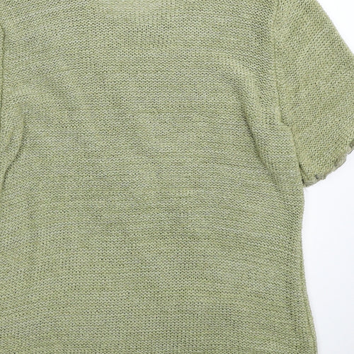 Stephen Y Womens Green Round Neck Fair Isle Acrylic Pullover Jumper Size M - Size M/L
