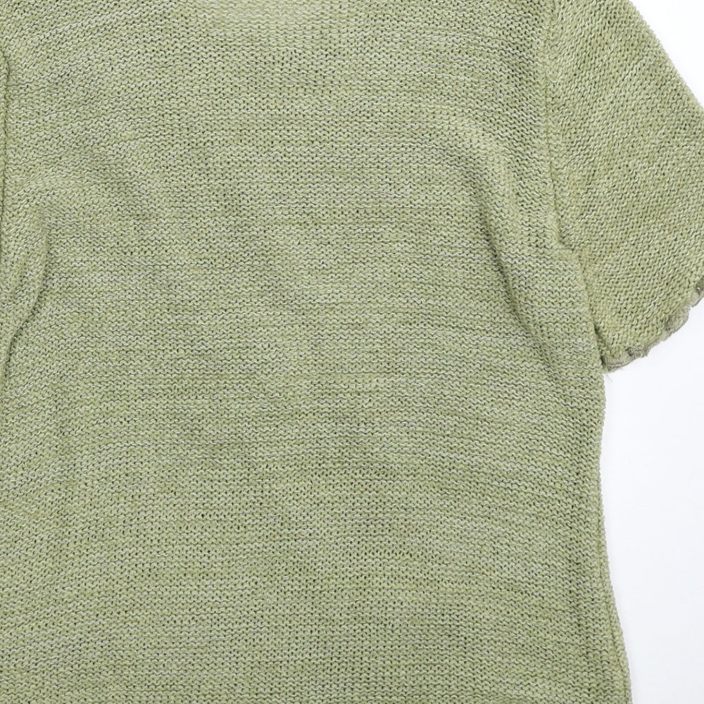 Stephen Y Womens Green Round Neck Fair Isle Acrylic Pullover Jumper Size M - Size M/L