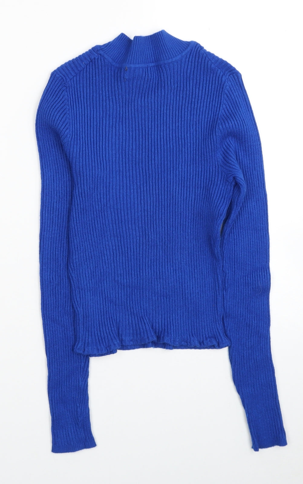 Primark Womens Blue Mock Neck Acrylic Pullover Jumper Size 10 - Size 10-12