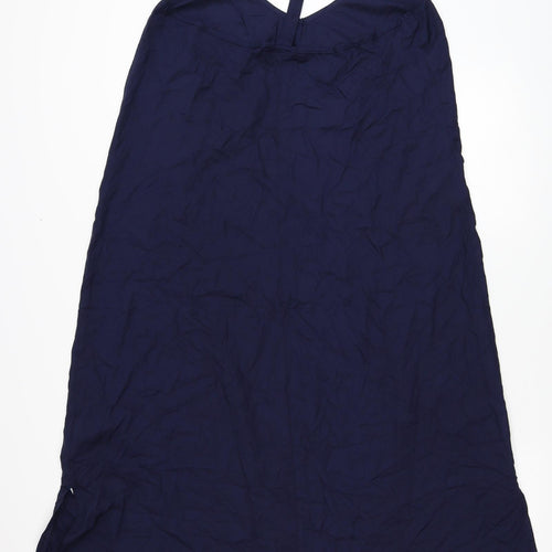 NEXT Womens Blue Viscose Slip Dress Size 16 V-Neck Pullover
