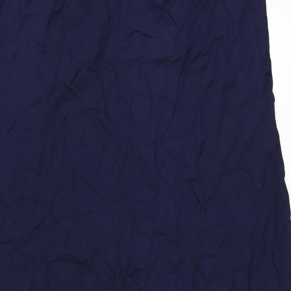 NEXT Womens Blue Viscose Slip Dress Size 16 V-Neck Pullover