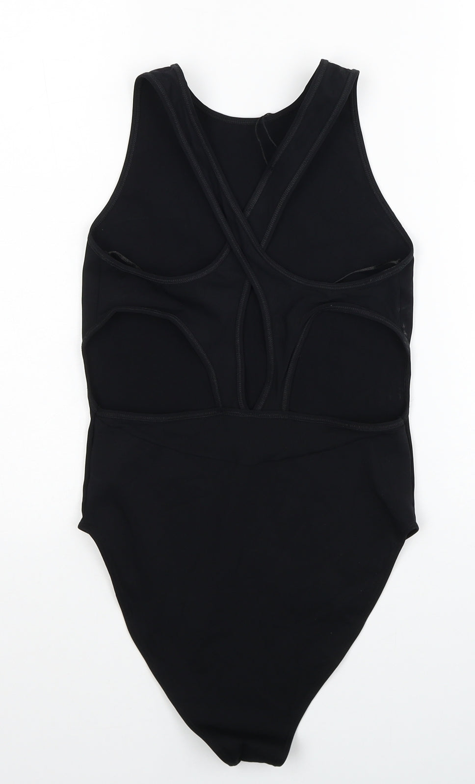 Zara Womens Black Polyamide Bodysuit One-Piece Size M Snap