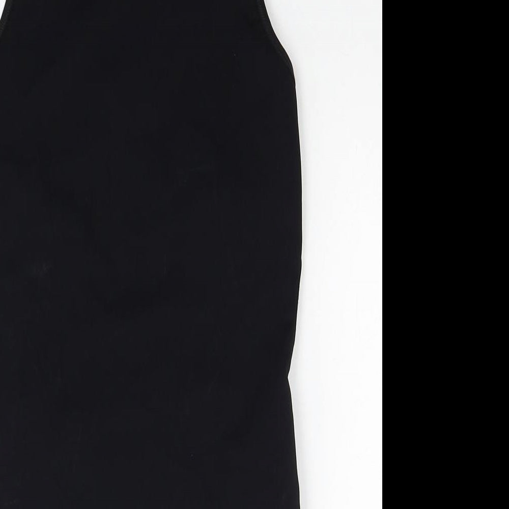 Zara Womens Black Polyamide Bodysuit One-Piece Size M Snap