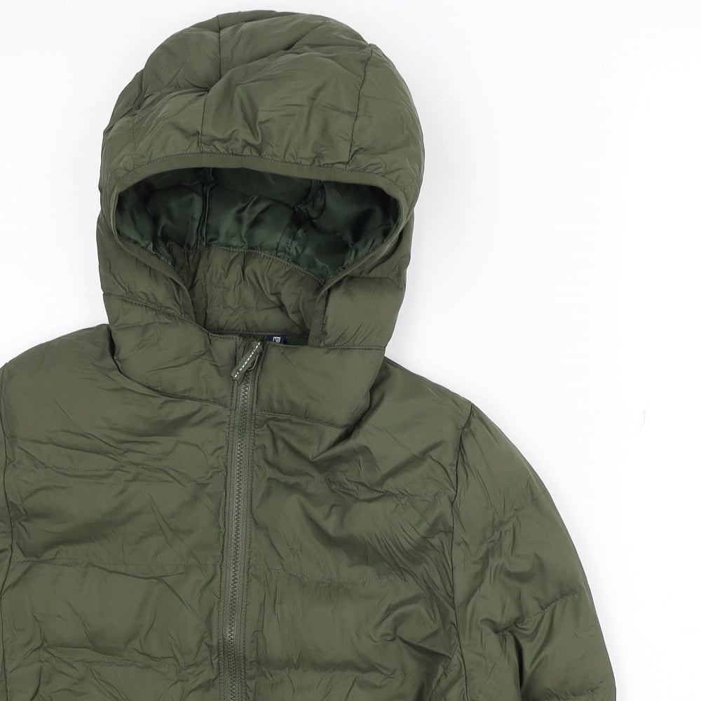 Uniqlo Boys Green Quilted Coat Size 11-12 Years Zip