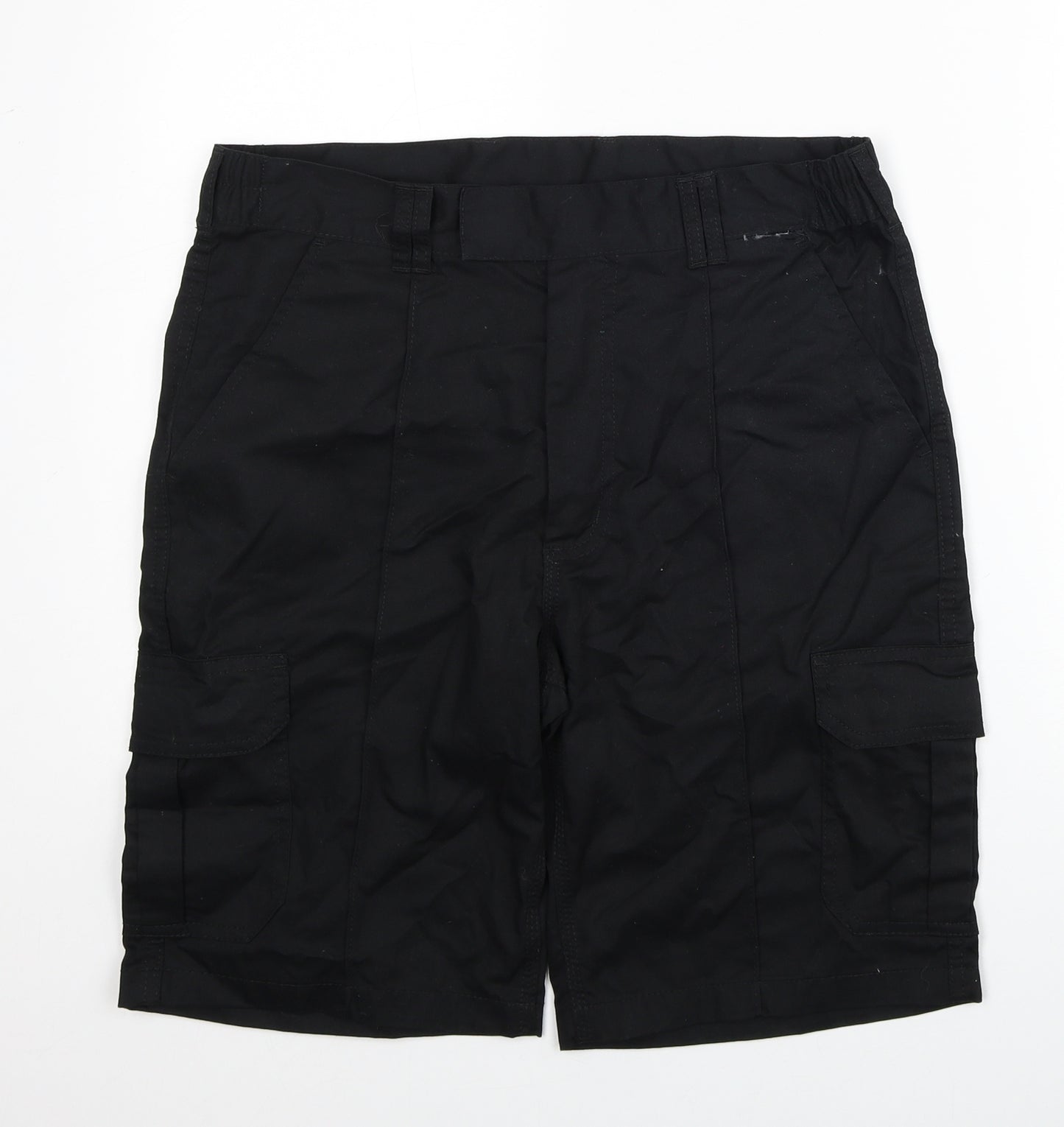 Black Knight Mens Black Polyester Bermuda Shorts Size 32 in Regular Zip