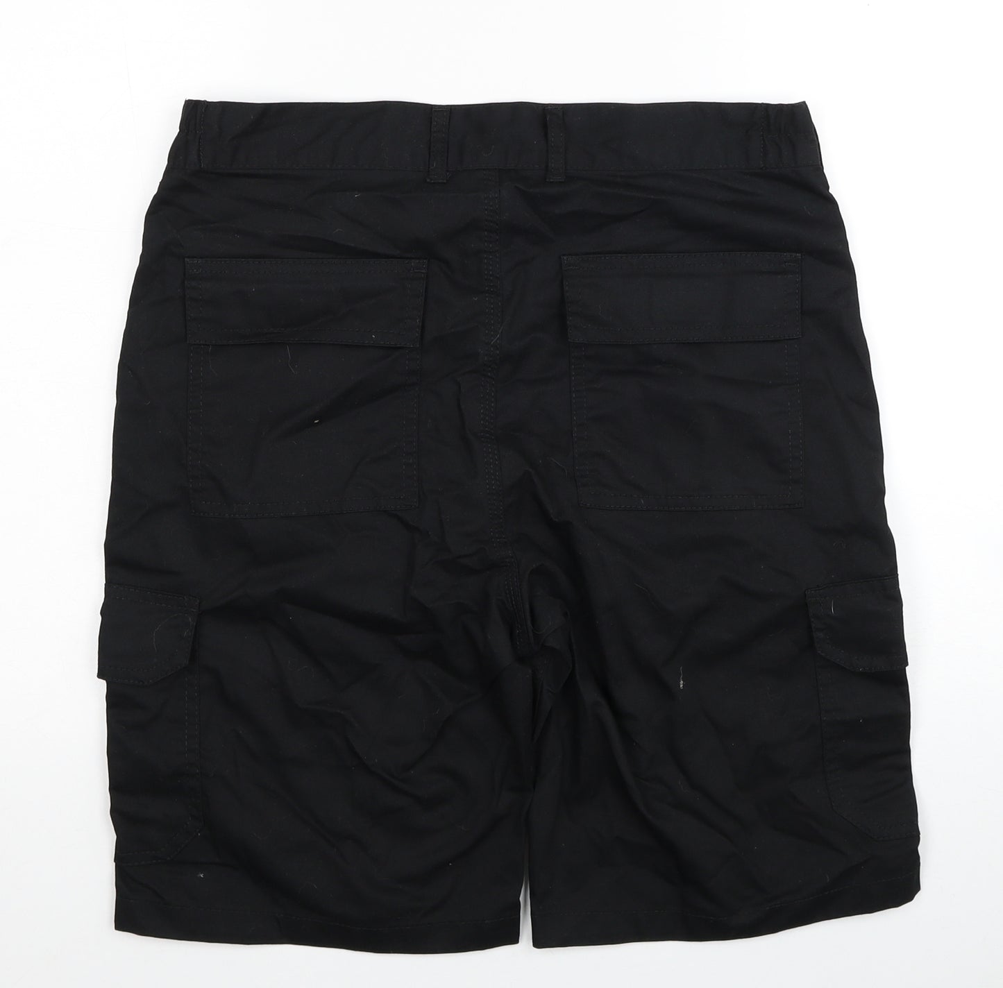 Black Knight Mens Black Polyester Bermuda Shorts Size 32 in Regular Zip