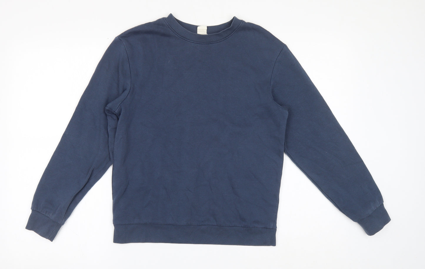 H&M Boys Blue Round Neck Cotton Shrug Jumper Size 11-12 Years Pullover