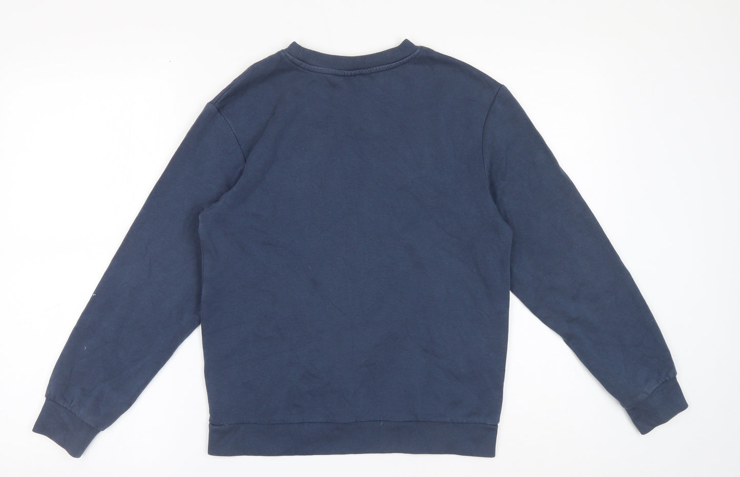 H&M Boys Blue Round Neck Cotton Shrug Jumper Size 11-12 Years Pullover