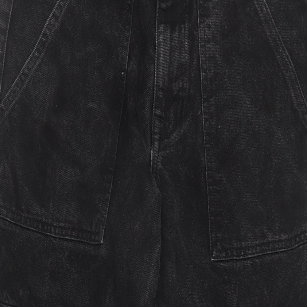 George Mens Black Cotton Straight Jeans Size 30 in L32 in Regular Button