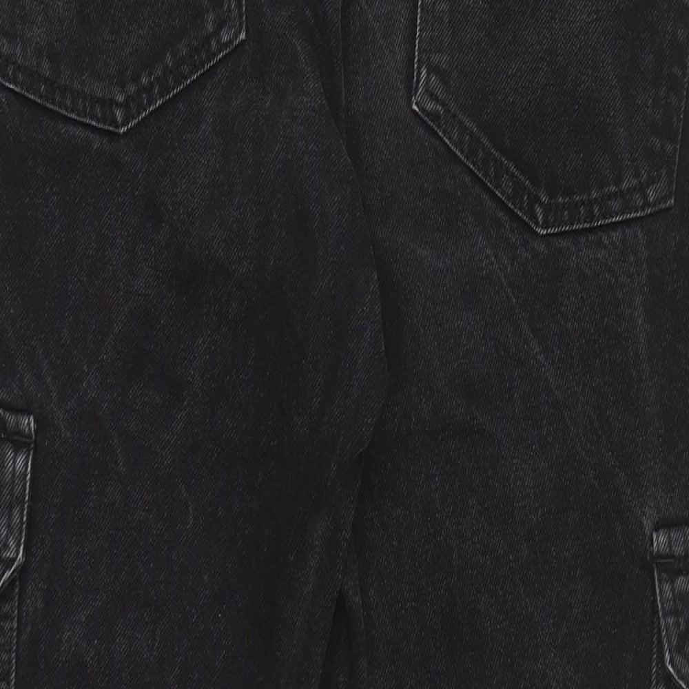 George Mens Black Cotton Straight Jeans Size 30 in L32 in Regular Button