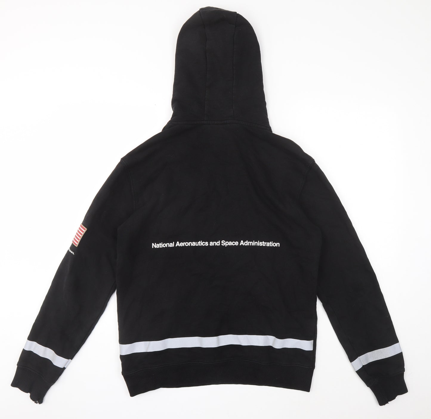 Nasa Mens Black Cotton Pullover Hoodie Size M - NASA