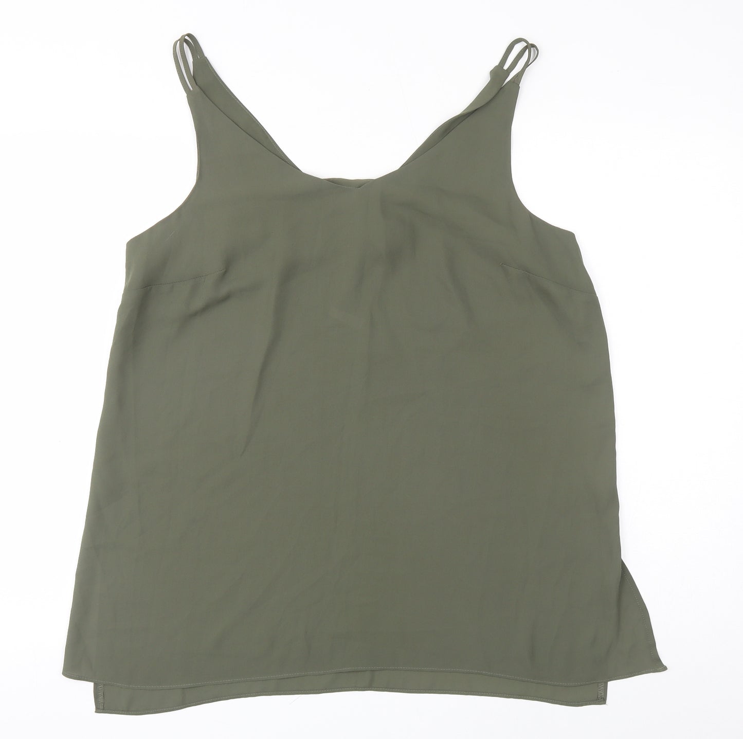 Papaya Womens Green Polyester Camisole Tank Size 16 V-Neck