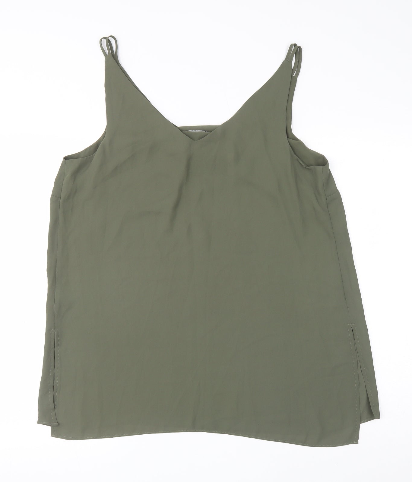 Papaya Womens Green Polyester Camisole Tank Size 16 V-Neck